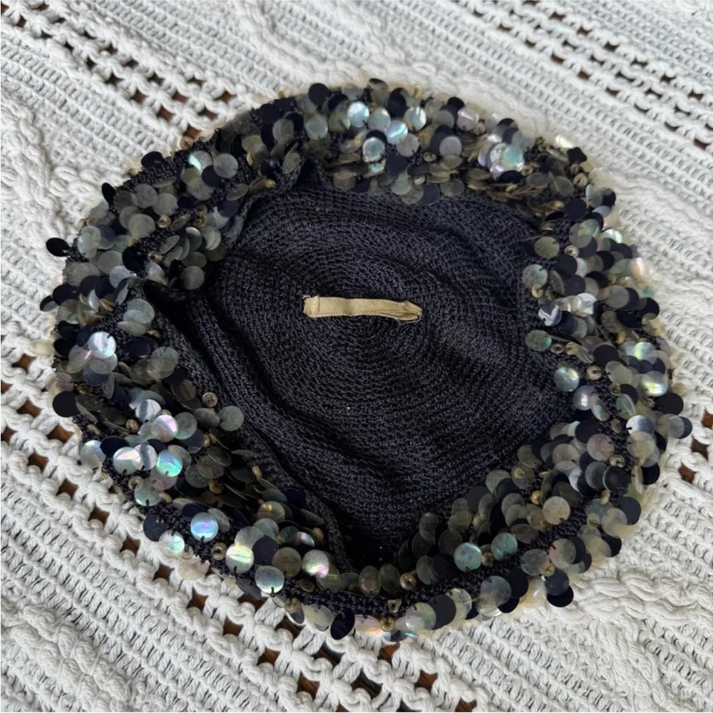 Vintage Black Sequin Hat - Picture 2 of 13